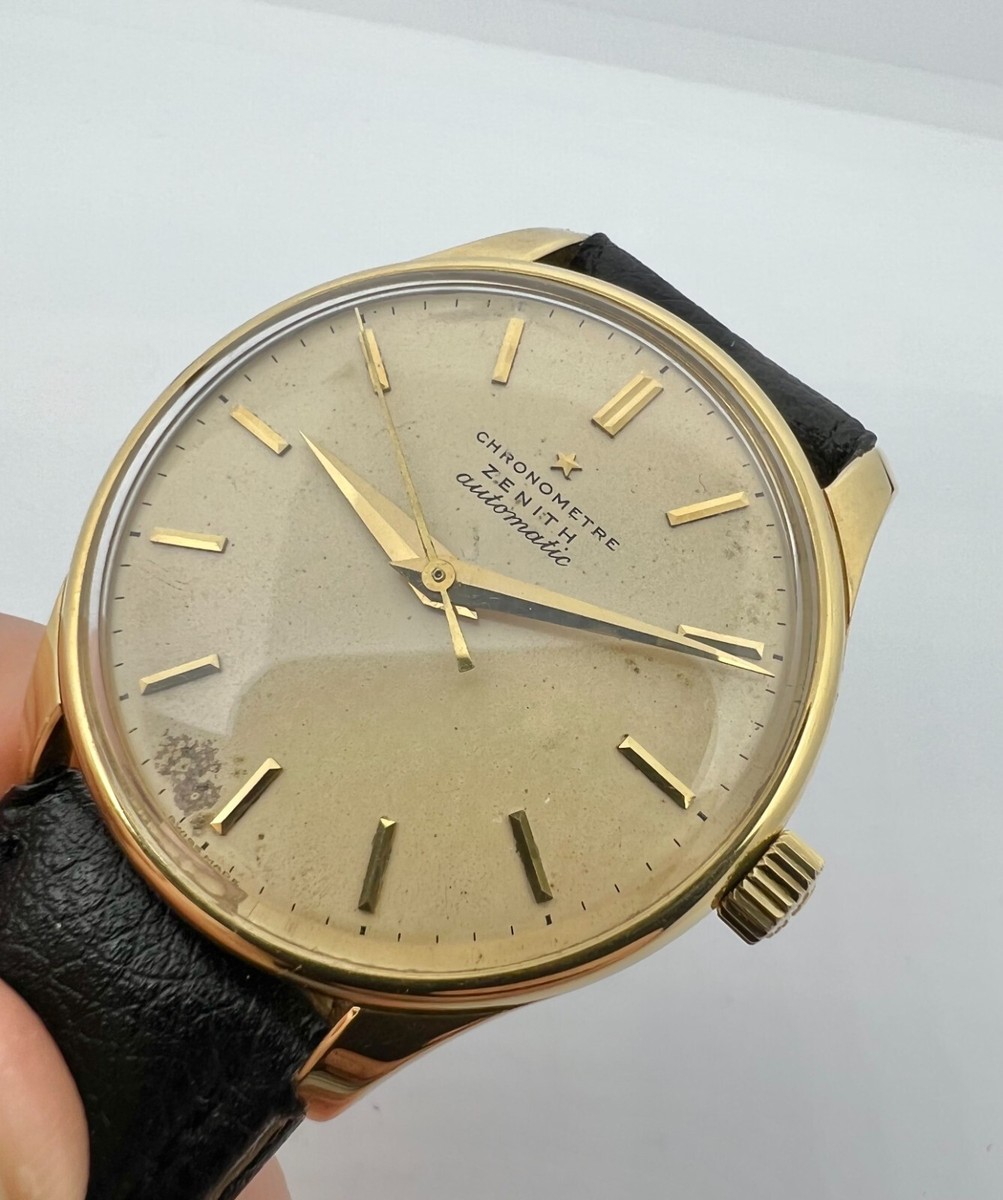ZENITH AUTOMATIC BUMPER CHRONOMETRE GOLD 18K CAL MEN'S WATCH