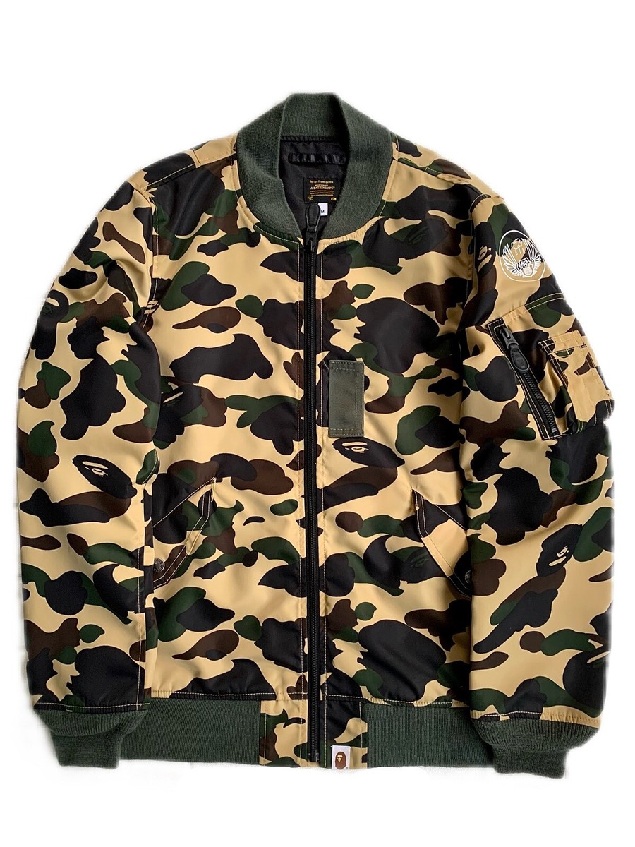 Bape A Bathing Ape MA-1 Camo Bomber Flying Jacket | eBay Bape A Bathing Ape MA-1 Camo Bomber Flying Jacket | eBay