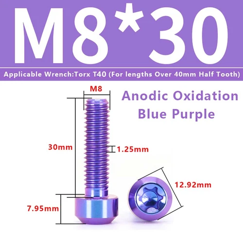M4M5M6M8M10 Titanium Bolts Taper Cone Socket Head Motorcycle Modification Screws - Picture 41 of 205