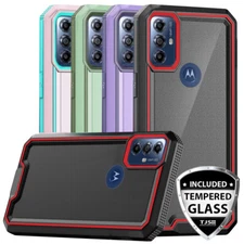 For Motorola Moto G Play 2023 Phone Case Shockproof Impact Cover+Tempered Glass