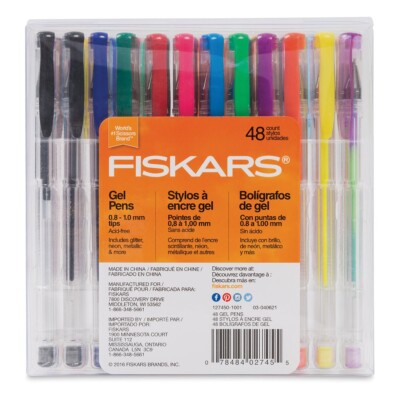 48 Piece Fiskars Gel Ink Pen Art Drawing Set Kit Regular and Metallic Colors NEW