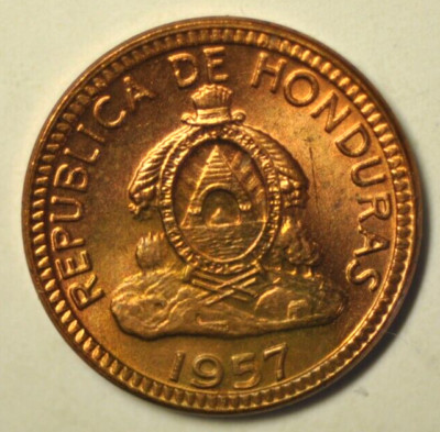 mw22583 Honduras;  UN (1) Centavo 1957  KM#77.2  UNC