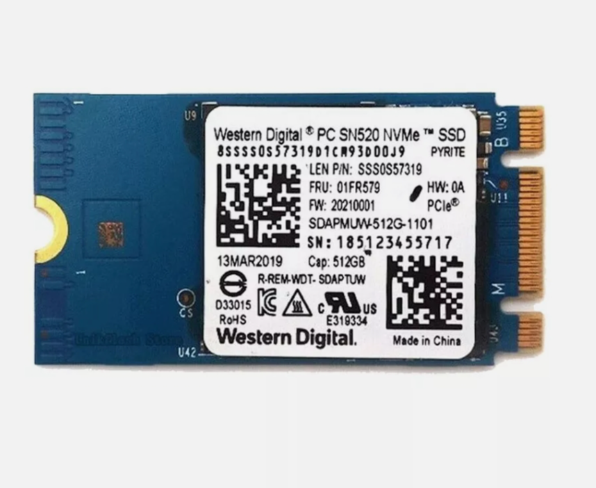 Western Digital SN520 NVMe 512GB M.2 2242 SSD PCIe3x2 For Lenovo