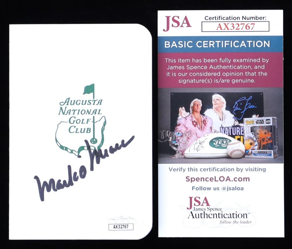 Augusta National Masters Signed Golf Scorecard Mark O’Meara US Open Champ (JSA) - Image 2 of 2