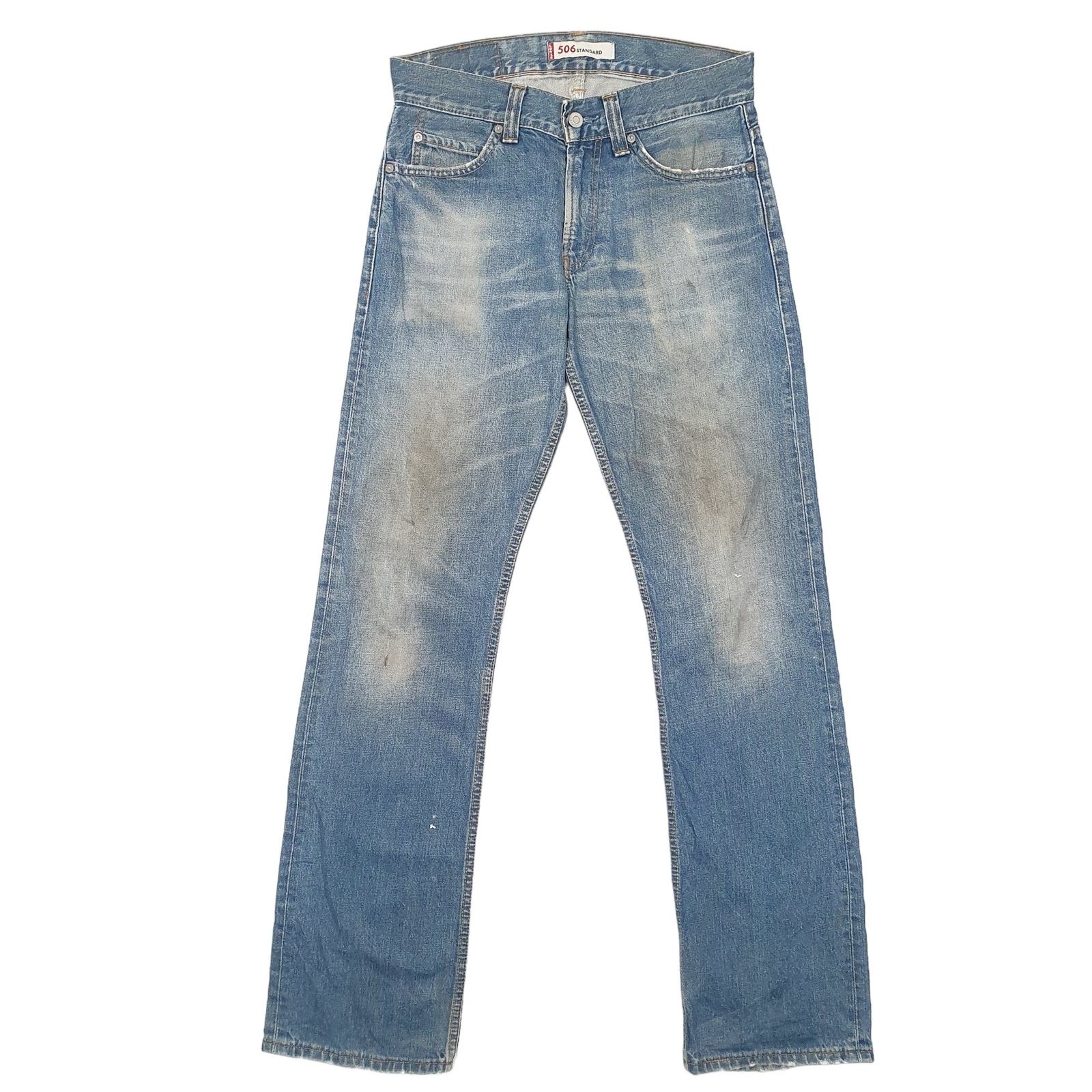 LEVIS 506 Jeans Straight Leg Blue Denim Trousers Mens W30 L34 image 2