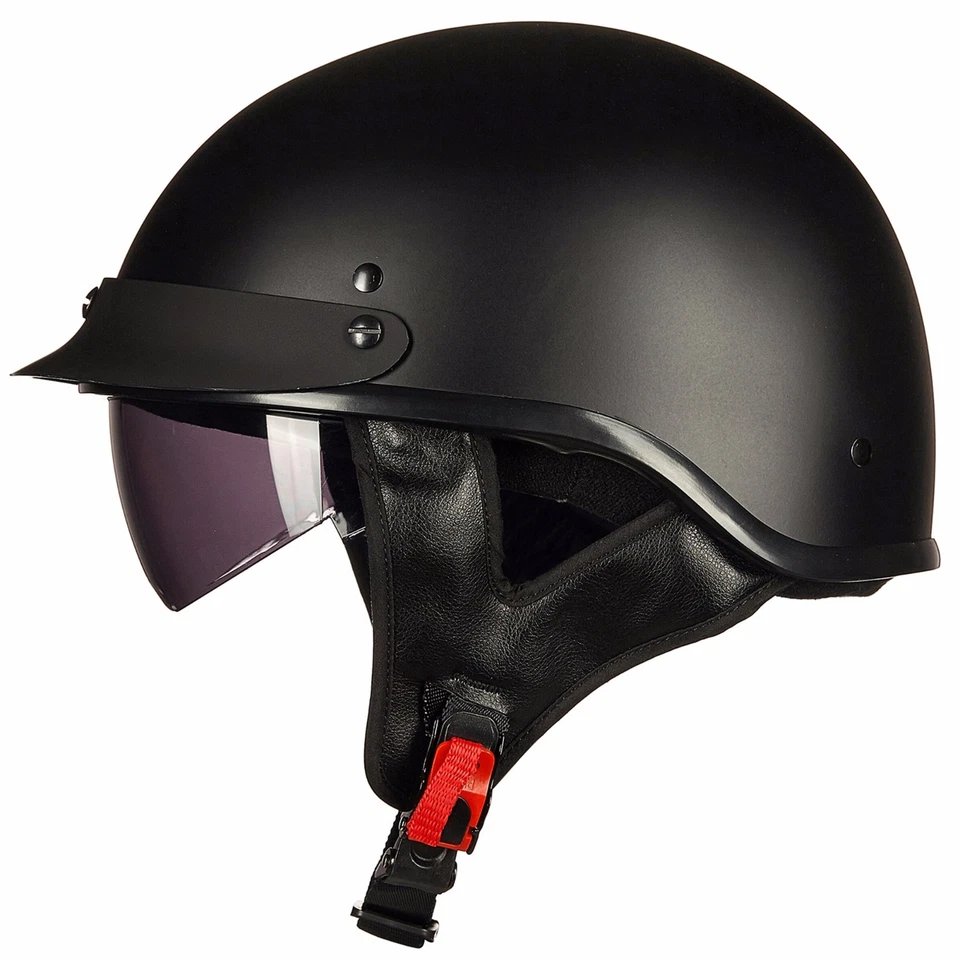 ILM Motorcycle Half Helmet with Fastening Buckle Bike Helmet Sun Visor DOT Gifts - Image 2 of 4
