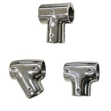 Reling Fitting T-Stück Bimini Verbinder Beschlag poliert Edelstahl V4A Rohr Boot