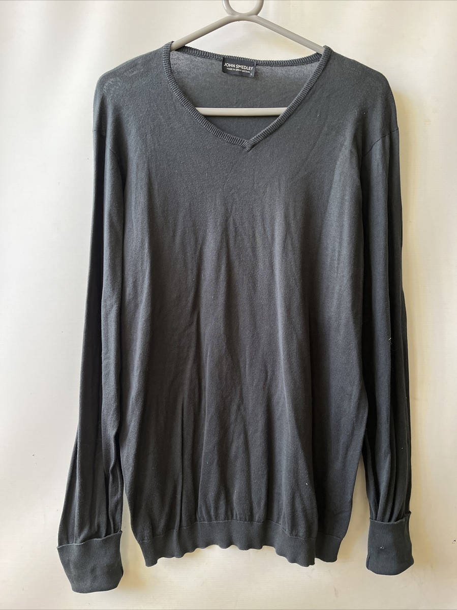 V Neck Jumper With Sheer Sleeves John Smedley Sea Island Cotton