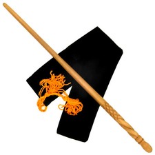 15" Ginny Weasley Hand Carved Mahogany Wood Magic Wand Witch Wizard w/Velvet Bag
