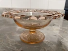 Vintage Pink Carnaval Glass Pedestal Bowl / Candy Dish