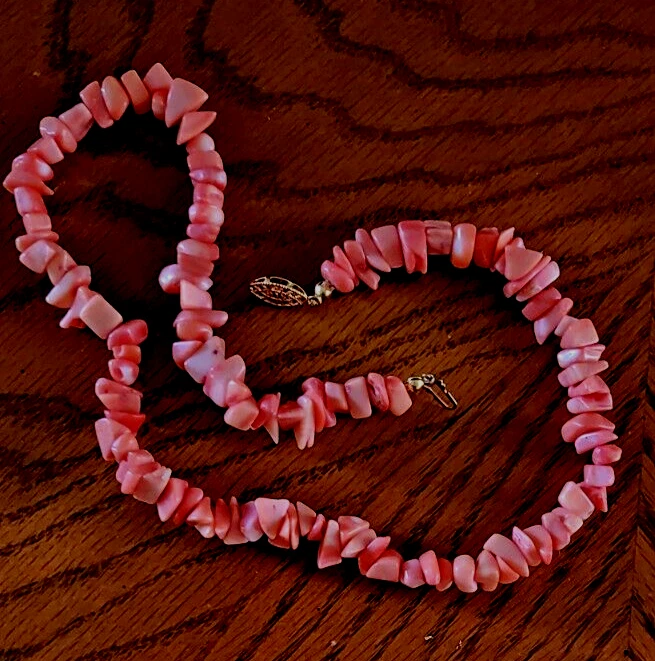 Nuevo Collar Gargantas Ámbar Coral Chip Cuentas Coral Sólido Grueso Cuentas 18" Foto 3 de 3