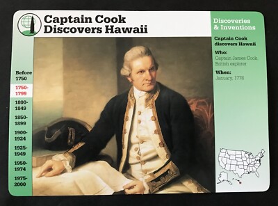 captain Cook Discovers Hawaii     Grolier  Collector Card