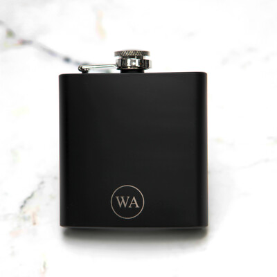 Hip Flask Personalised Monogram Initials - Birthday Wedding - Foto 7