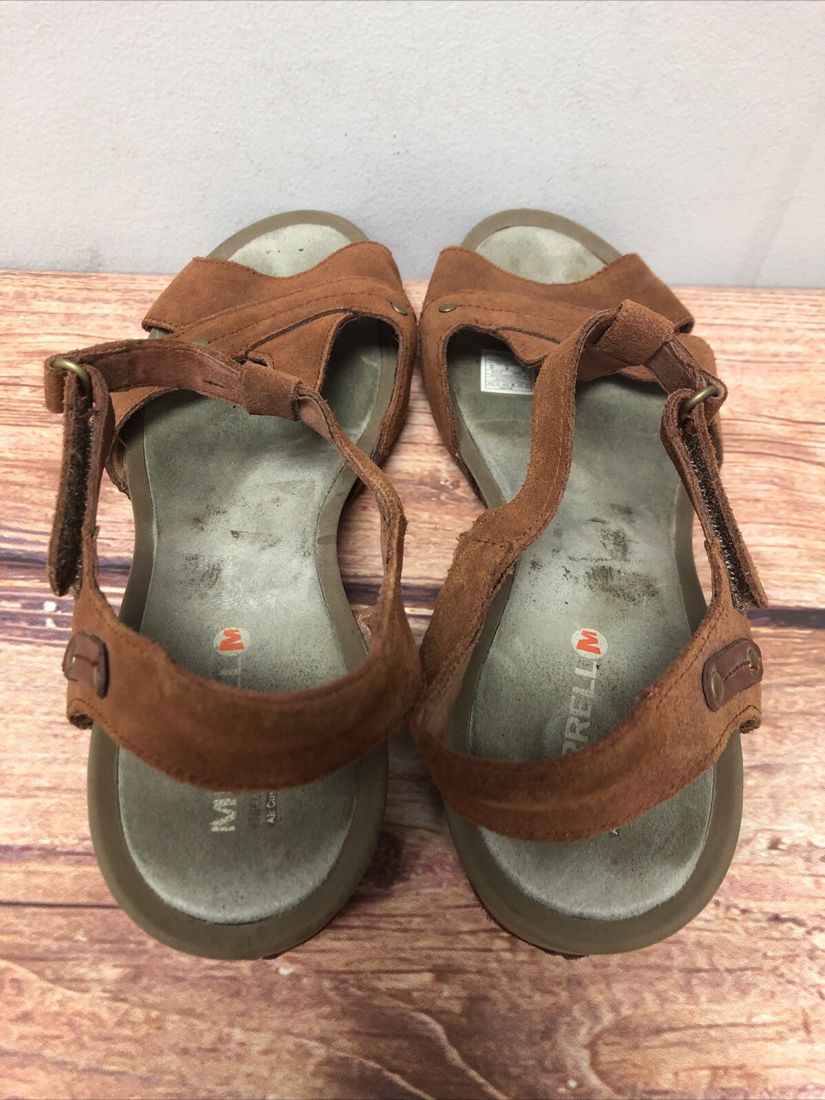 Merrell Revalli sandali con zeppa in camoscio marrone tartaruga conchiglia donna 11 (7v64)