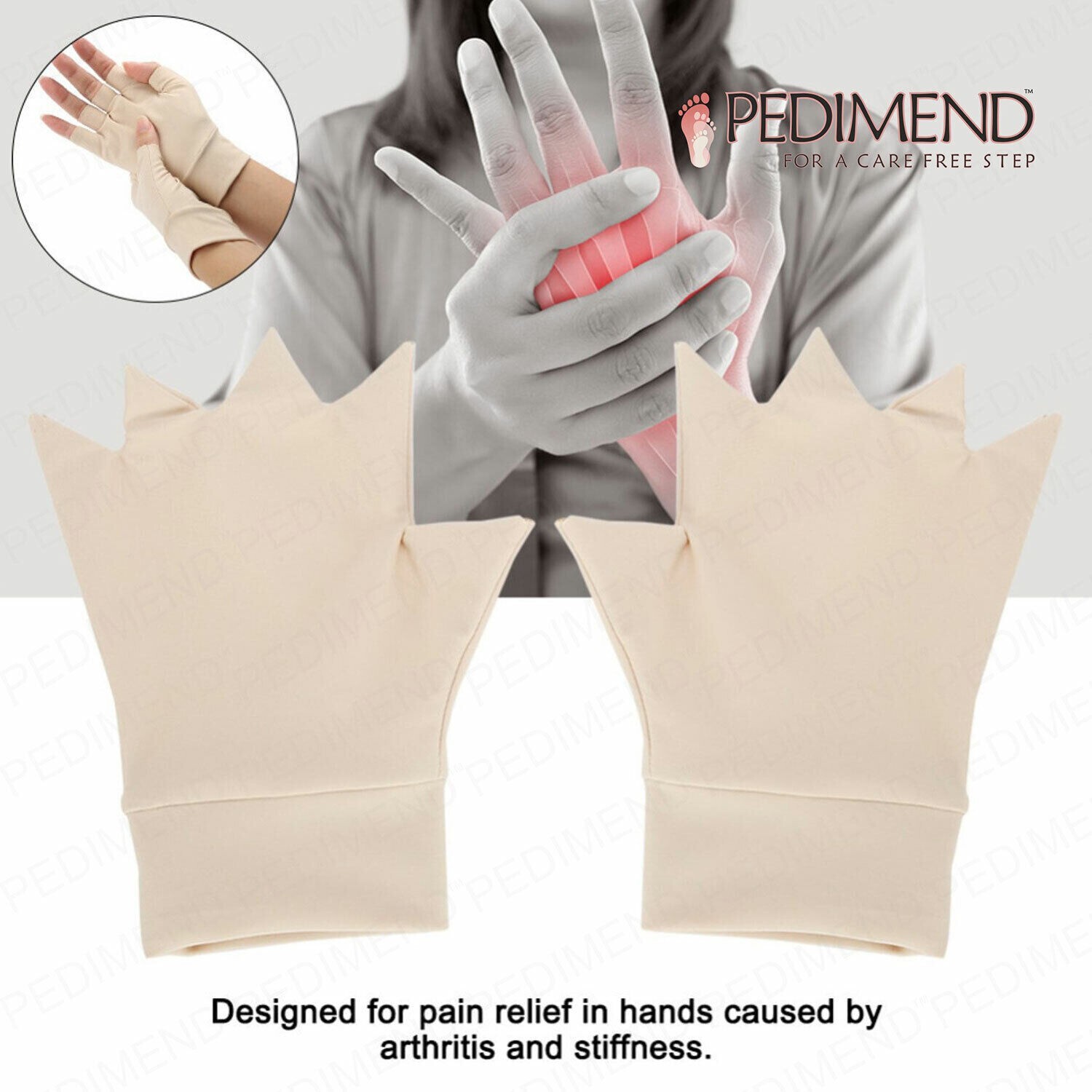 IMedic Guanti Per Artrite Per Donne E Uomini, 1 Paio Di Guanti A Compressione Rosa Per Alleviare Il Dolore Da Artrite, Guanti Senza Dita Per Donne E Uomini, Guanti Per Artrite Per - Foto 11