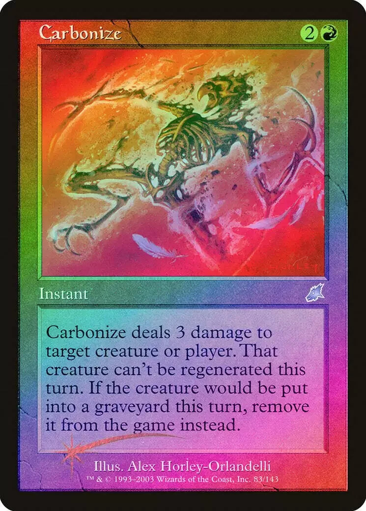 Magic the Gathering CARBONIZE #83/143 Scourge Red Foil Uncommon 2003 NM Un-Play