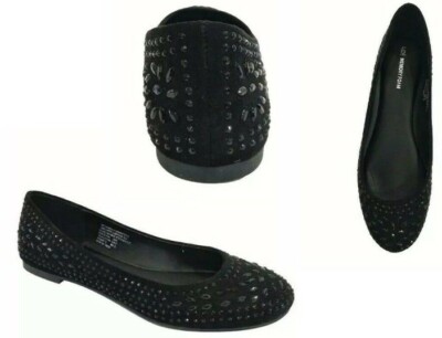 time and tru black flats