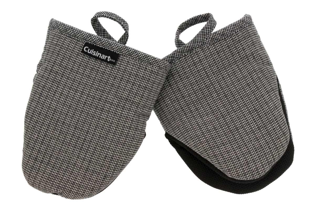 Cuisinart Farmhouse Neoprene Mini Oven Mitts, Micro Houndstooth