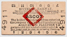 Southern Railway Platform Ticket Ascot