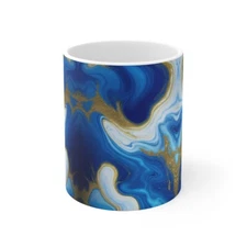 Marble mug with golden sparkles, gift for birthday, christmas, or special dates