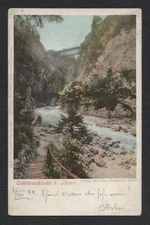 e476 POSTCARD SCHLITIZAS GORGE NEAR TARVIS-TARVISIO 1899+++++++