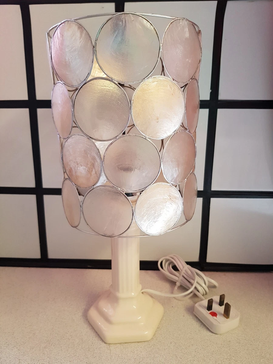 Capiz shell table lamp outlet