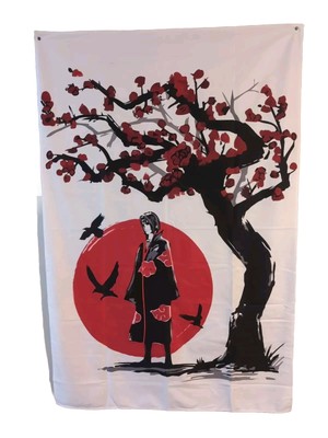 Anime Character - Sword - Warrior - Bloosom Tree's - Wall Tapestry 5 X 3 feet