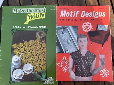 2 Vintage Häkelhefte Motivmotive Buch 590 & Motive optimal nutzen 1247