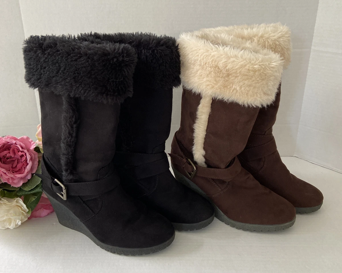 American eagle top fur boots