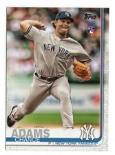 2019 Topps 98 Chance Adams RC Rookie New York Yankees Card