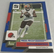 2022 Donruss Football Deshaun Watson Cleveland Browns Press Proof Blue #180