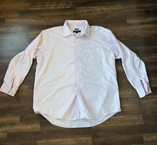 Pronto Uomo Pink Classic Fit Long Sleeve Dress Shirt Men Size 18 34 / 35