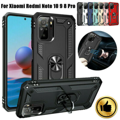 Shockproof Armor Case + Ring Holder For Xiaomi Redmi Note 10 9 8 Pro 9S 7 Cover