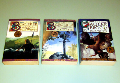3 Books Signed JACK WHYTE Merlyn Arthur Uther Pendragon DREAM OF EAGLES First Ed