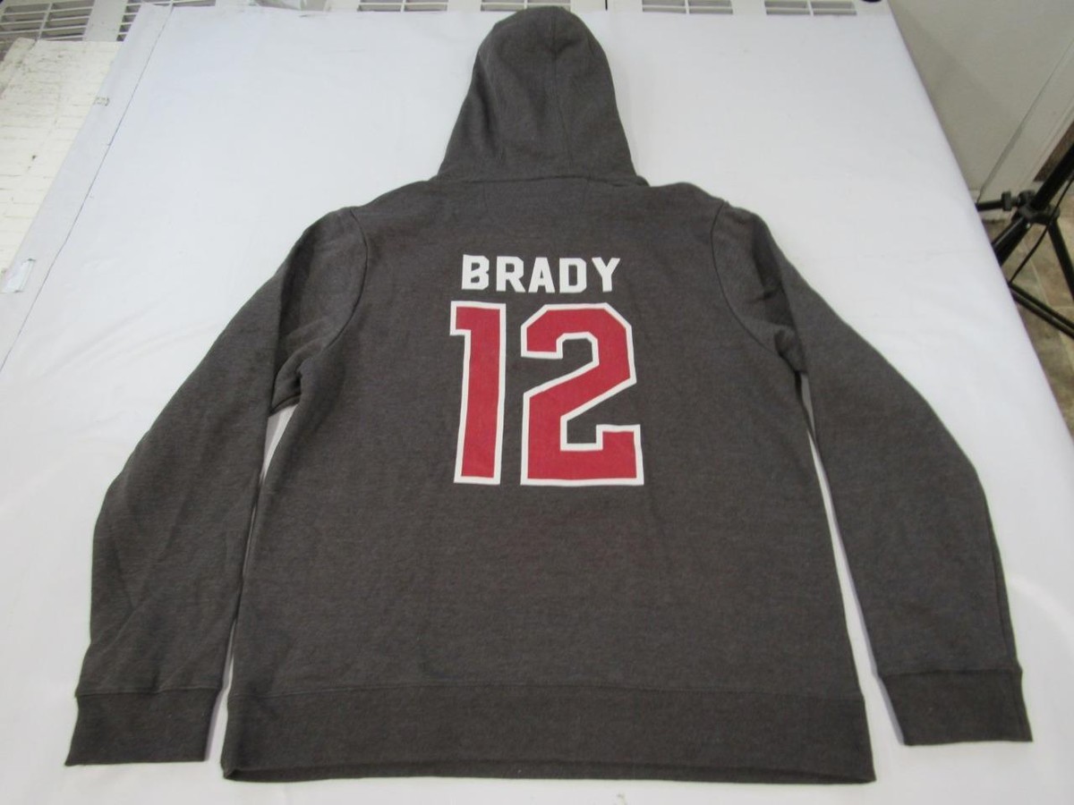 Sweat à capuche gris homme Tampa Bay Buccaneers #12 Tom Brady tailles L XL 2XL 3