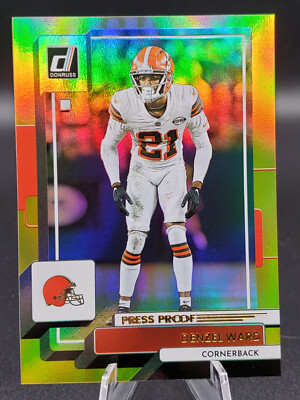 Denzel Ward Cleveland Browns 2022 Donruss Gold Holo Press Proof Premium