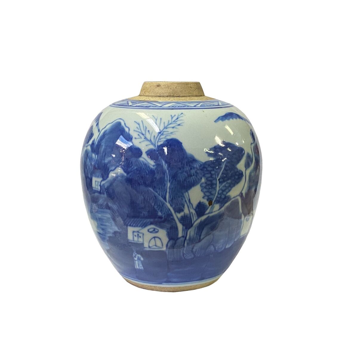 Oriental Handpaint House Tree Small Blue White Porcelain Ginger Jar ws2315S Oriental Handpaint House Tree Small Blue White Porcelain Ginger Jar ws2315S