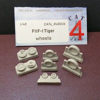 CAT4 R48026 Grumman F11F-1 Tiger Wheels US Navy, 1/48 scale resin set