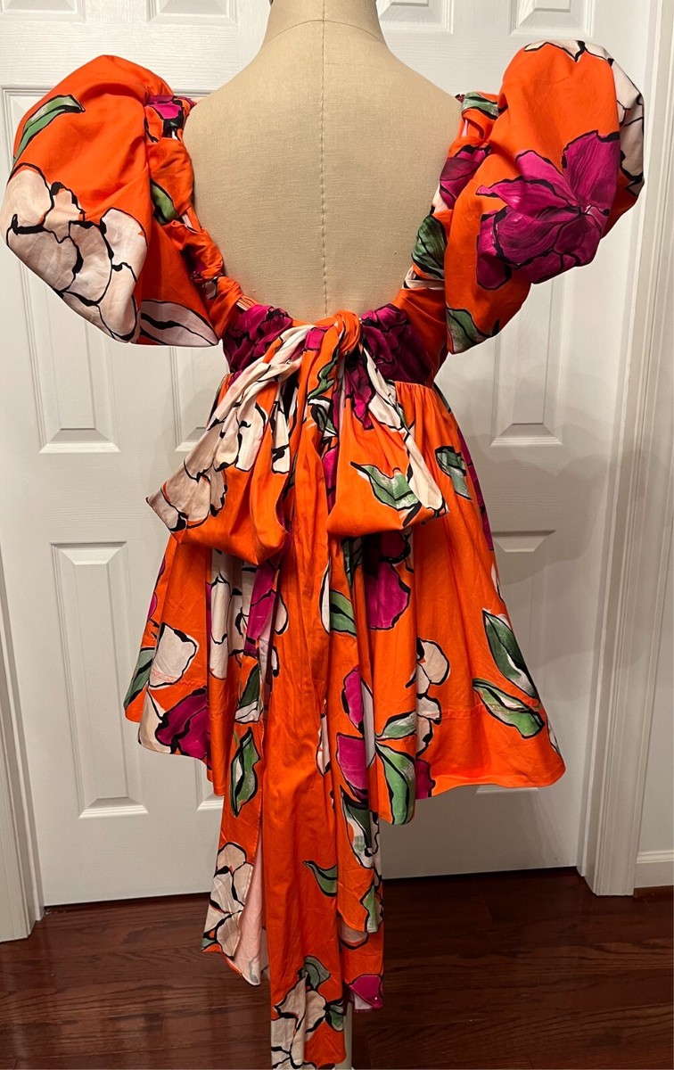 Aje Dress Gretta Floral Print Mini Bow Back size XS | eBay