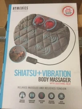 HoMedics Shiatsu+ Vibration Body Massager Portable Cushion with Hand Control NEW
