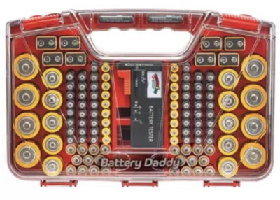 Battery Daddy Battery Organiser and Storage Case with Tester Holds 174  Batteries