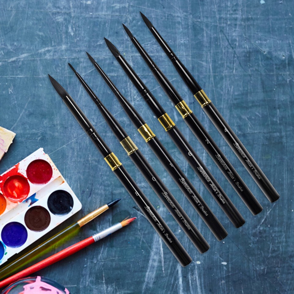 6 Pcs Watercolor Paint Brushes Set Premium Paint Brush Set Art Paint