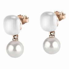 ORECCHINI donna Morellato GEMMA Perla ARGENTO SATC07 EARRINGS PIETRE ORO ROSATO