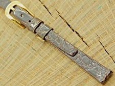Stylecraft Vintage Unused NOS Brown Crocodile Watch Band Gold Tone Buckle 8mm