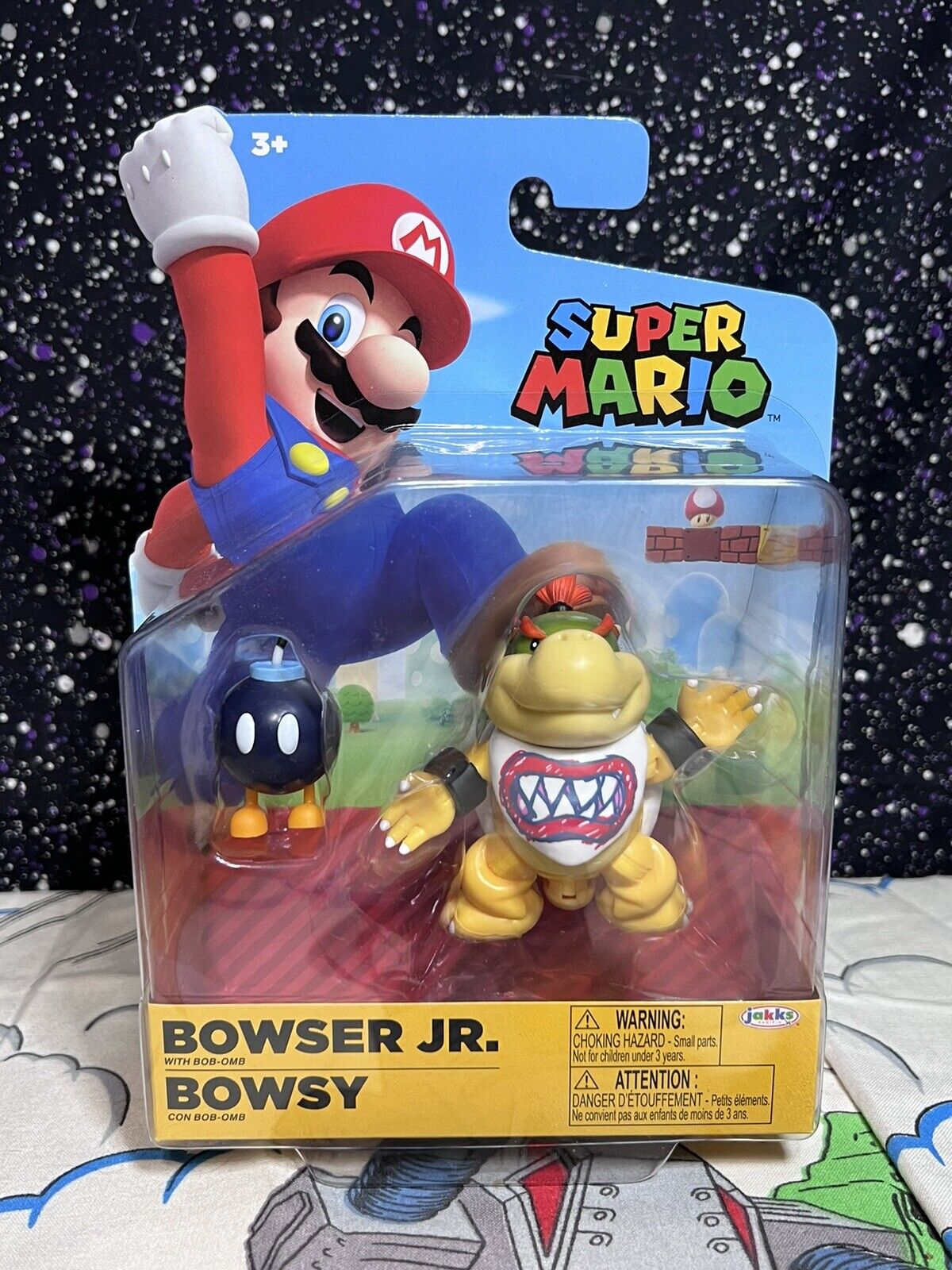 Super Mario Bowser Jr. Action Figure with Bob-Omb