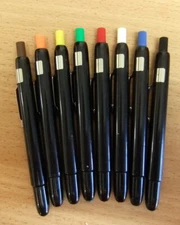 Listo Chinagraph Pencil + 4 spare leads. Mechanical/Retractable 8 Colours