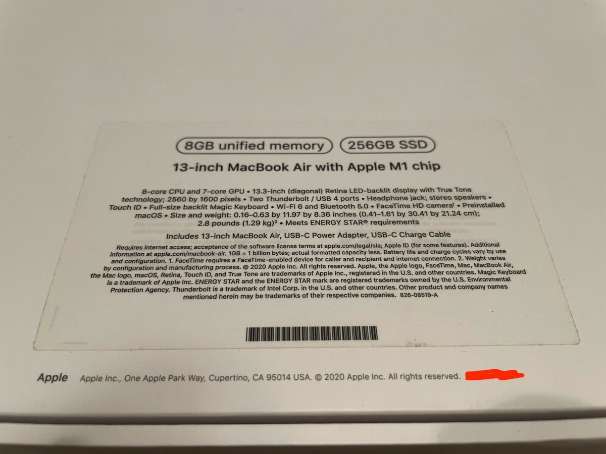 Apple MacBook Air 13in (256GB SSD, M1, 8GB) Laptop - Space Gray