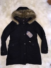 J Crew Woolrich John Rich & Bros Techno Wool Eskimo Parka Xs Black $995 B1817