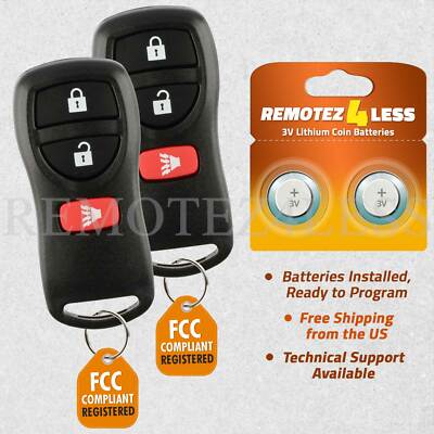 2 For 2002 2003 2004 2005 2006 2007 Nissan Frontier Xterra Car Remote Key Fob