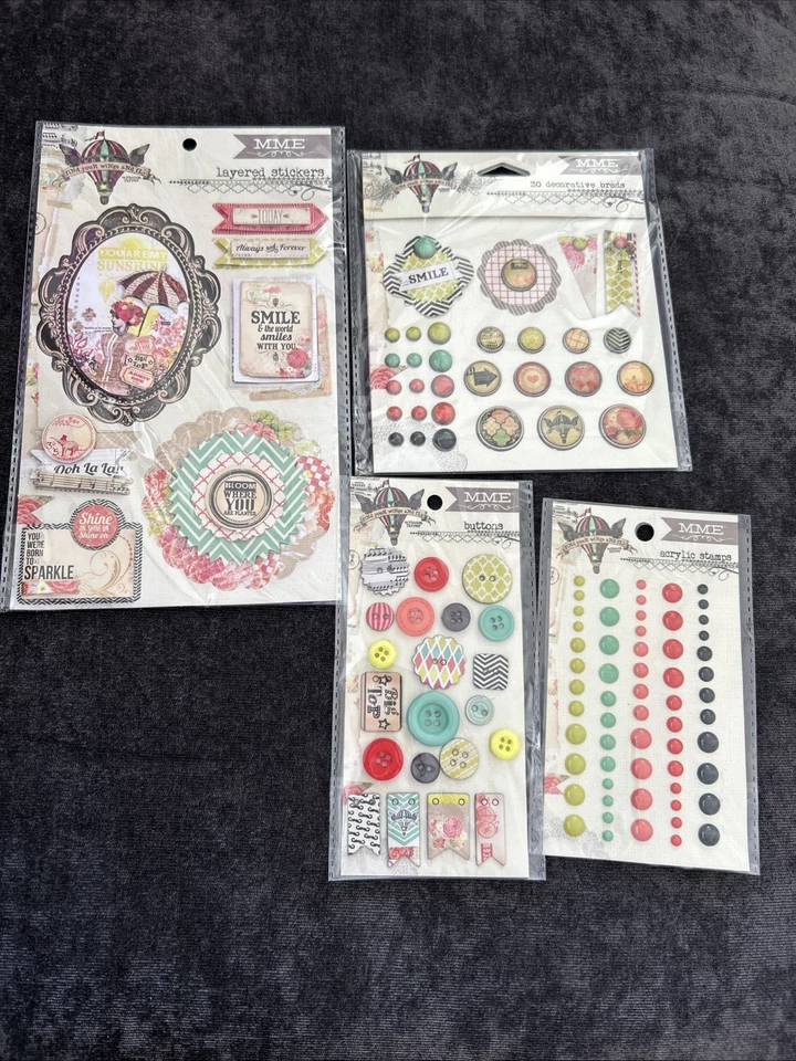 Набор для скрапбукинга MME Find Your Wings And Fly эмали кнопки кронштейны наклейки - Изображение 4 из 4